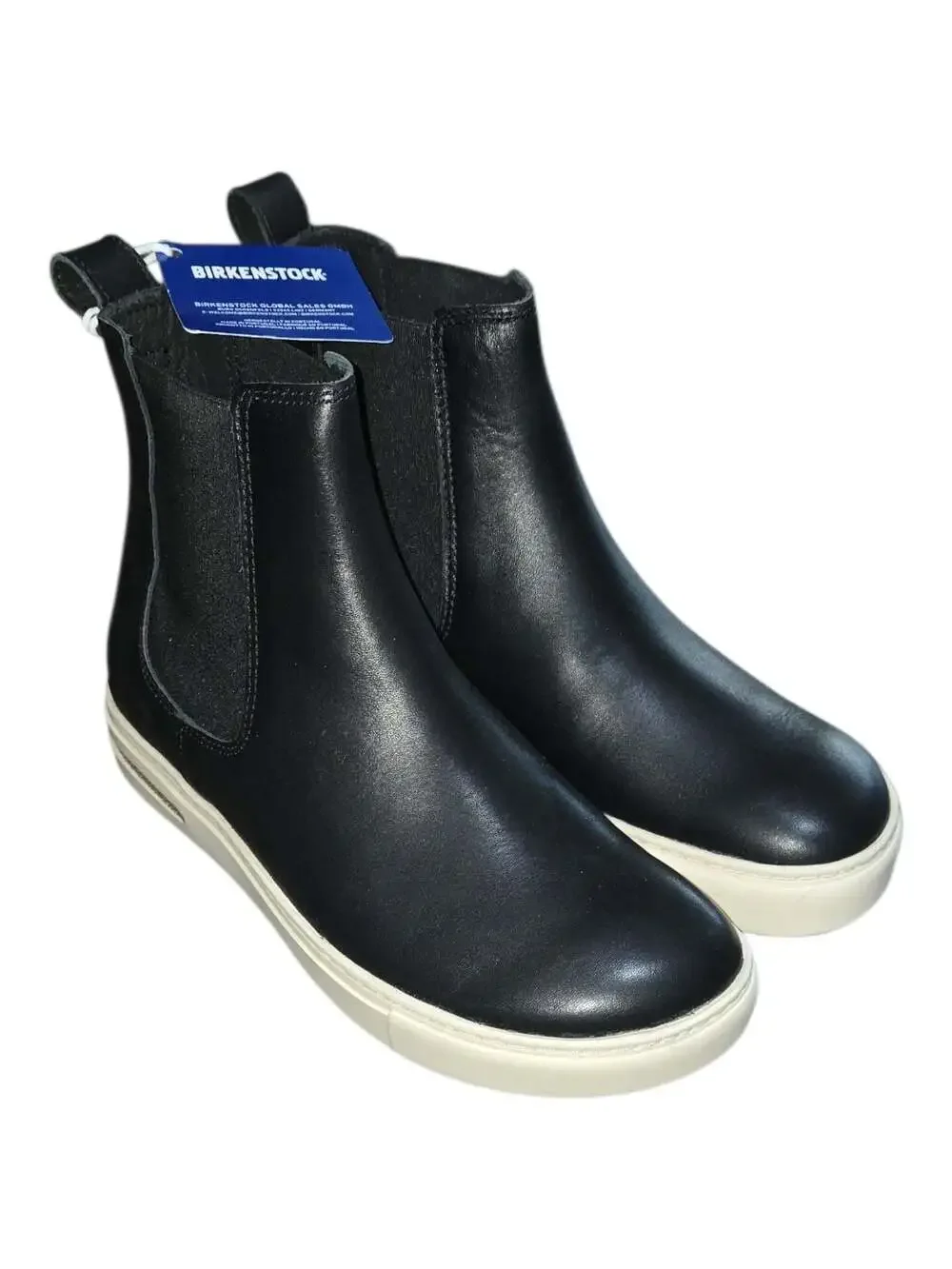 Birkenstock Bend Chelsea Boots in Black Natural Leather unisex W6 M4